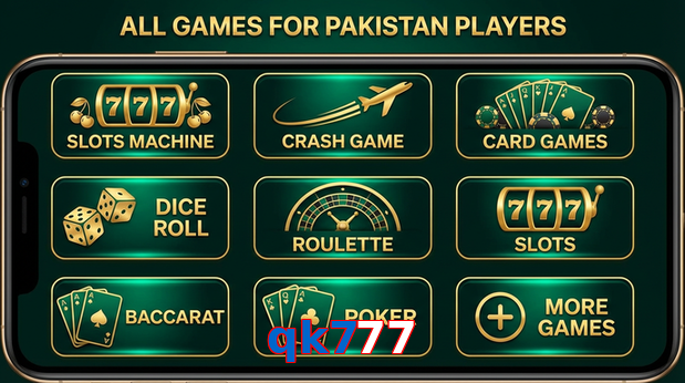 Main screen of Qk777 games page for PK players